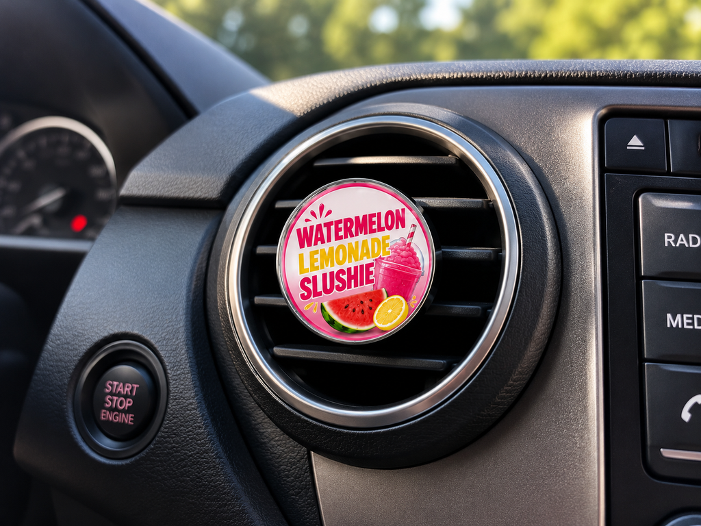 Watermelon Lemonade Slushie Magnetic Refillable Car Vent Clip Diffuser | Fruity Car Air Freshener