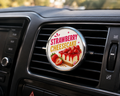 Strawberry Cheesecake Magnetic Refillable Car Air Freshener Vent Clip | Sweet Dessert Scent
